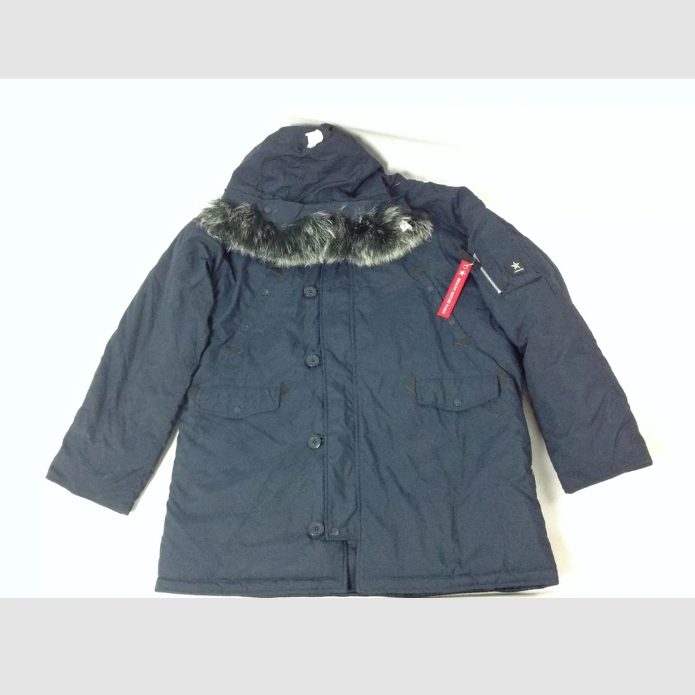 Airboss 3XL Mens Snorkel Parka Jacket Hooded Long Sleeve Blue New READ
